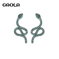 gaola 2017 new design fashion deluxe cubic zirconia lovely snake dangle earrings for women bridal jewelry gle6785y
