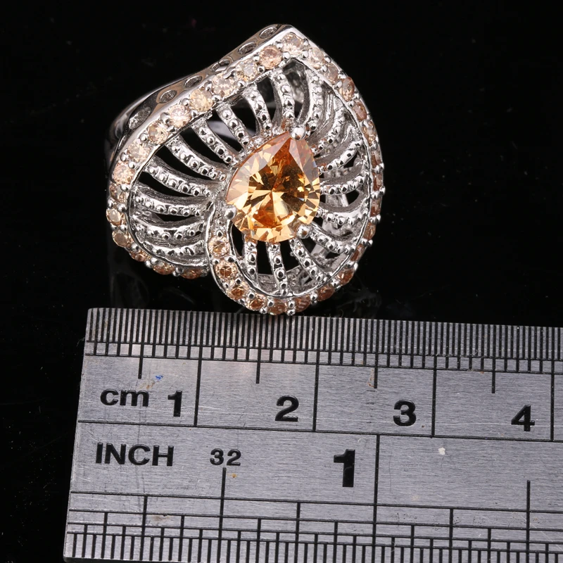 Уникальный сердце оранжевый Шампанское Morganite Кубического Циркония Камни