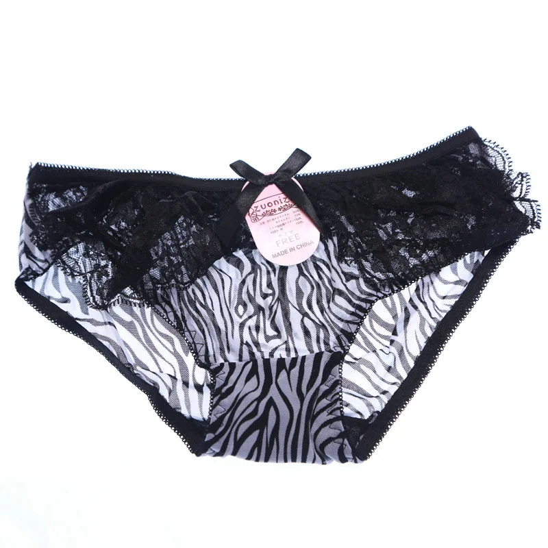 Ladies sexy underwear temptation real stars transparent gauze low-waist briefs |