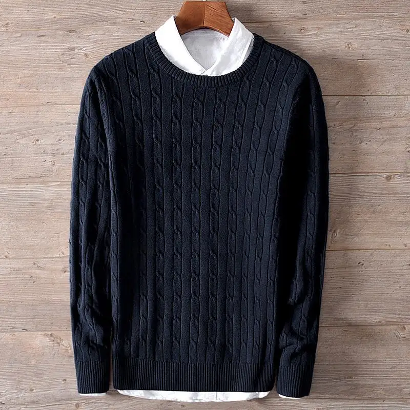 Мужские трикотажные пуловеры с длинным рукавом свитеры из 100% хлопка