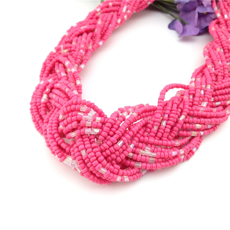 Классические нигерийские Свадебные красные высококачественные бусины плетеные