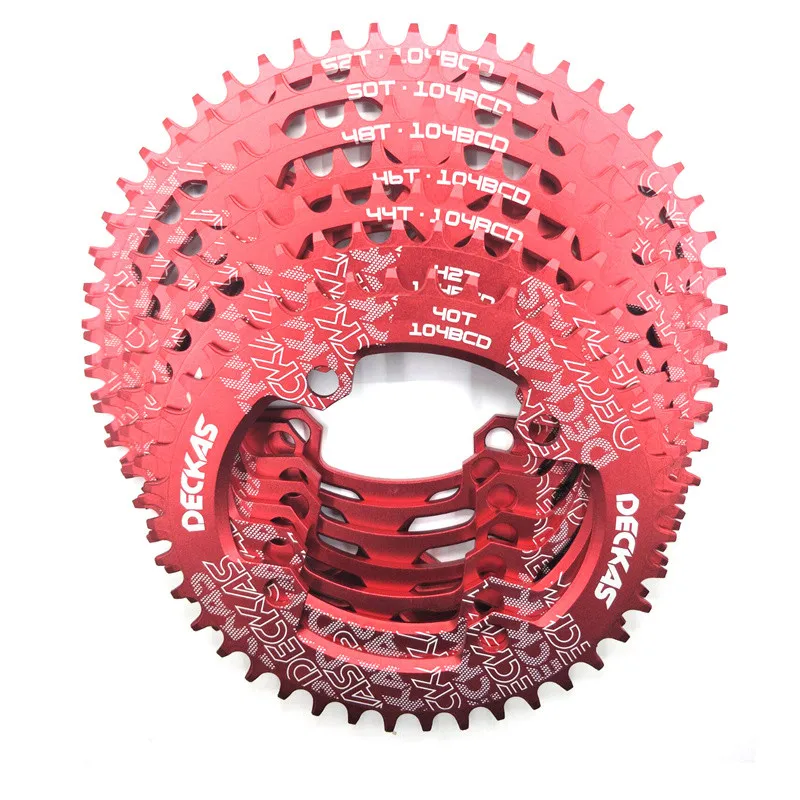DECKAS Овальный 104BCD 40/42/44/46/48/50/52T горный велосипед Звездочка MTB велосипед, способный преодолевать Броды для shimano 8-12 Скоростей диаметра окружности болтов(алюминиевая звездочка