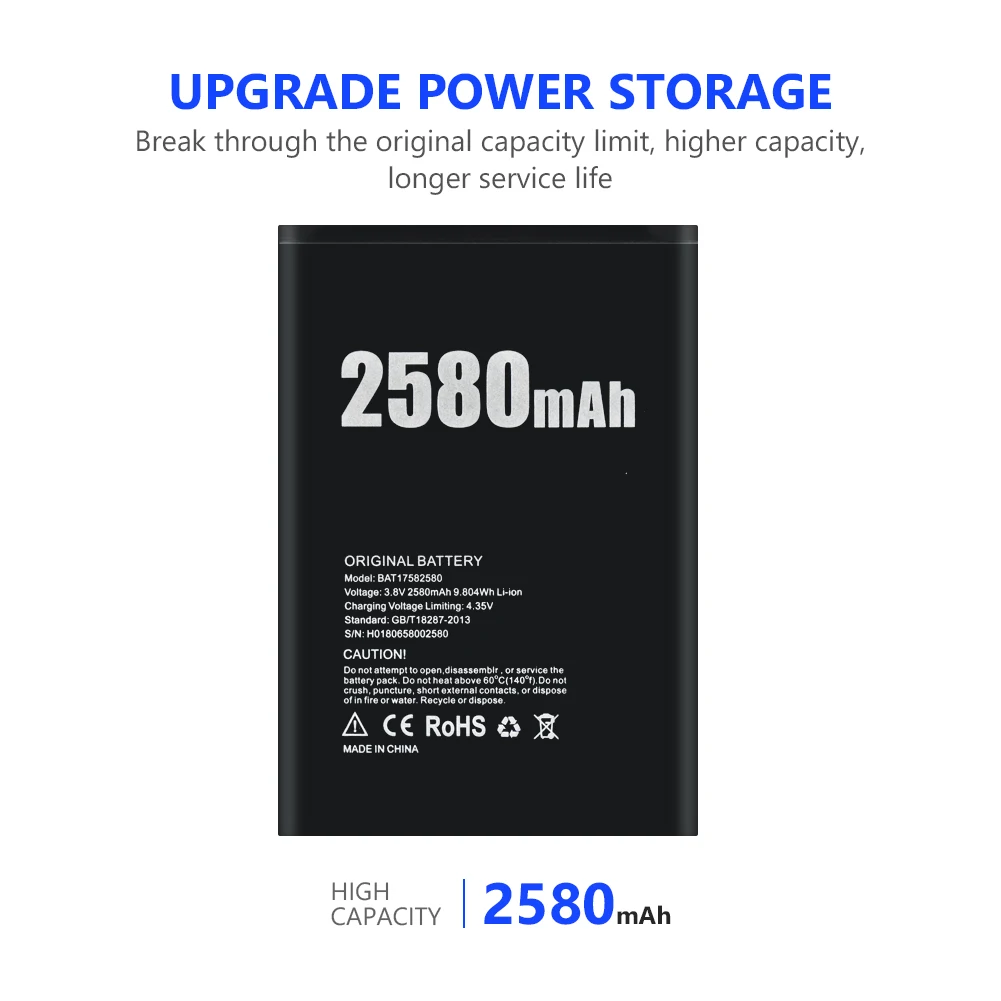 Перезаряжаемые 3 8 V 2580mAh батареи сотового телефона BAT17582580 литий ионный Батарея Для