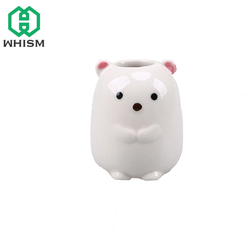 WHISM Очаровательная зубная щетка держатель с рисунками зверей из мультфильмов Керамика Ванная комната аксессуары-карандаш зубочистка макияж Q-tip Holder Зубная щётка чехол - Цвет: bear
