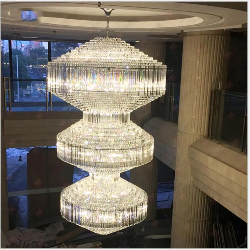 Роскошные Большие гостиничные инженерные светильники хрустальные люстры