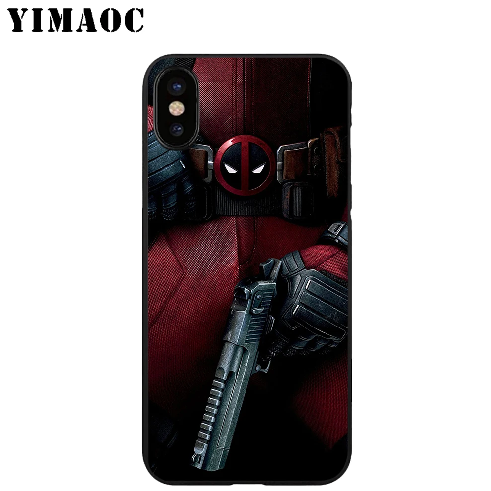 YIMAOC Deadpool 2 Movie Soft TPU Black Silicone Case for iPhone X or 10 8 7 6 6S Plus 5 5S SE Xr Xs Max |