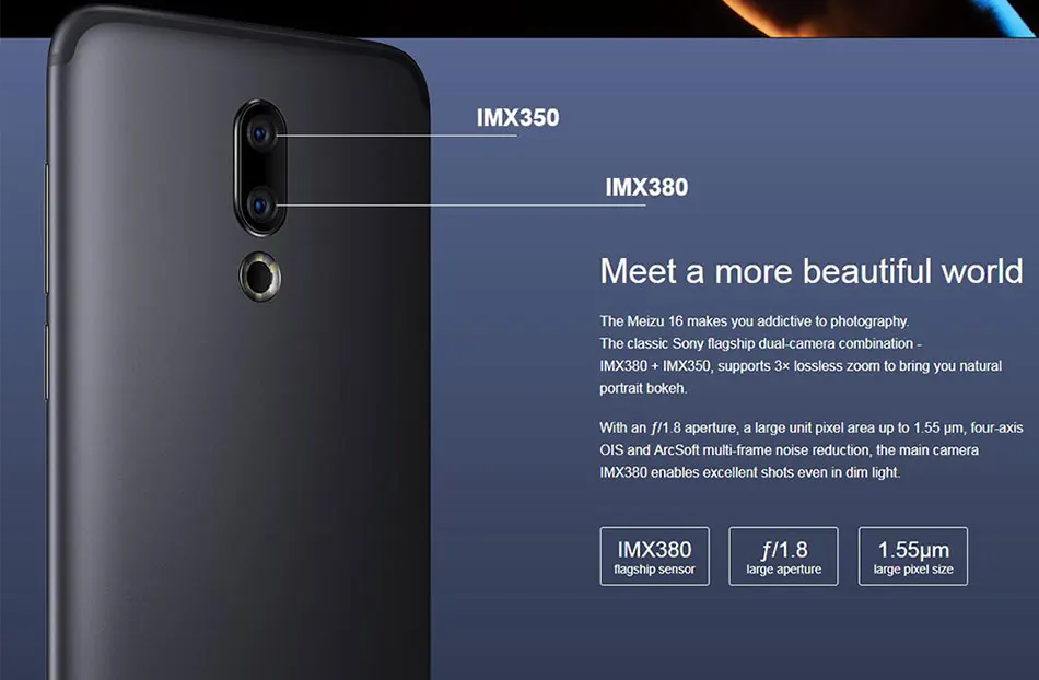 Meizu 16 16x LTE мобильный телефон 6," 6 ГБ ОЗУ 64 Гб ПЗУ Snapdragon 710 Восьмиядерный Android 3100 мАч 12.0MP+ 20.0MP задняя камера