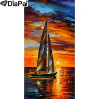 diapai diamond painting 5d diy 100 full squareround drill oil painting boat diamond embroidery cross stitch 3d decor a23058
