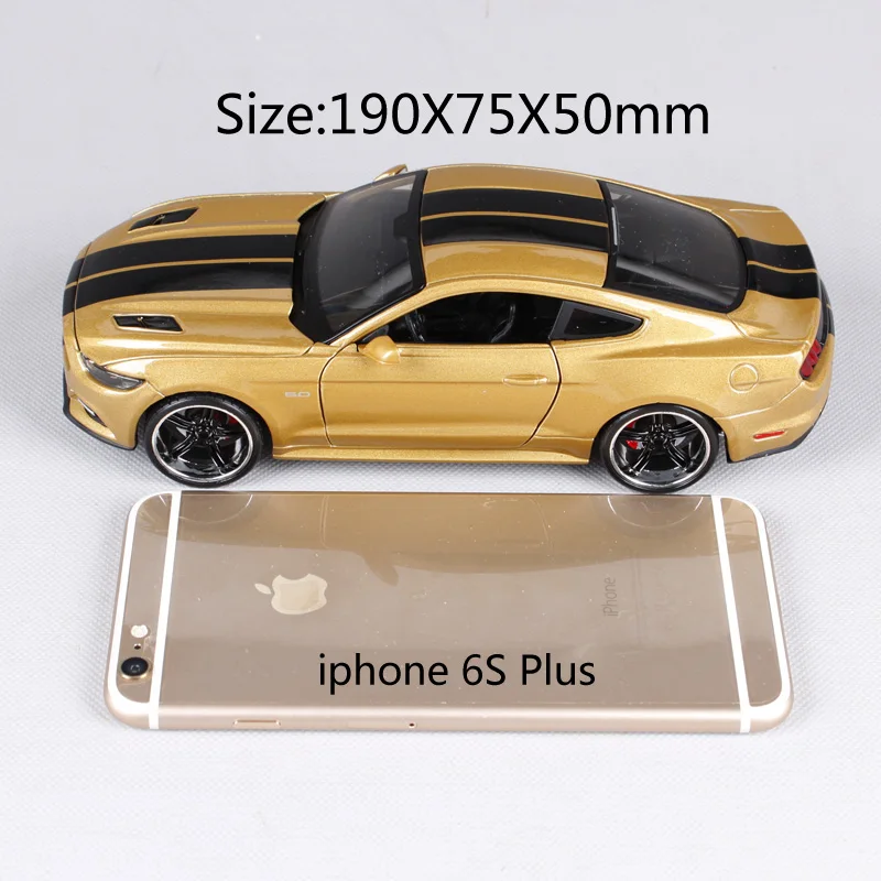 Maisto 1:24 2015 Mustang GT синий обувь золотистого и красного цветов автомобилей diecast для