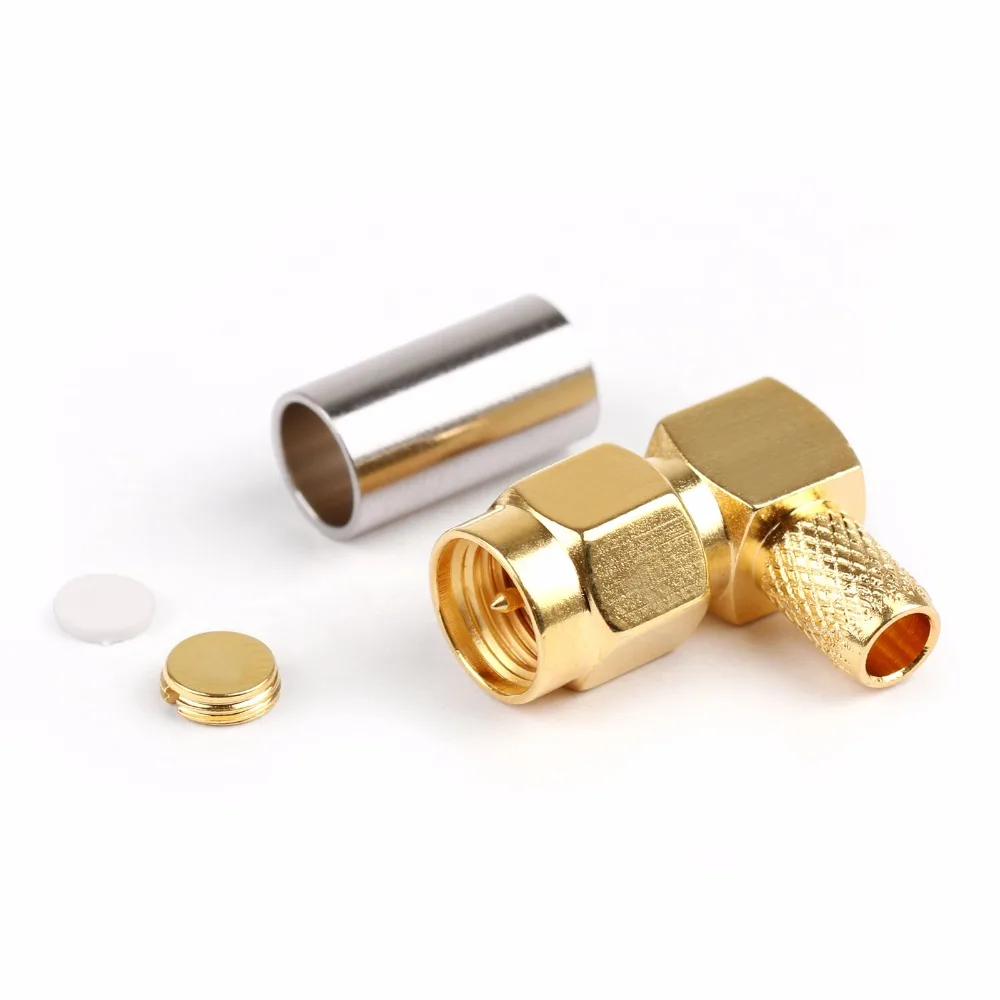 Areyourshop SMA штекер прямоугольный штырь обжимной для RG58 RG142 RG400 LMR195 кабель RF 10 шт.