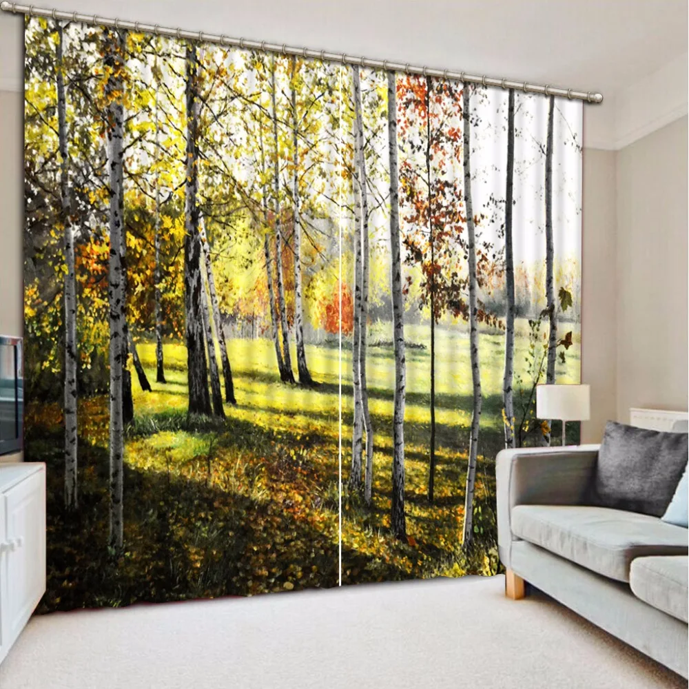 

Blackout Curtains Drapes Modern Forest landscape Decoration Curtains For Living Room Bedroom Window Blinds Polyester