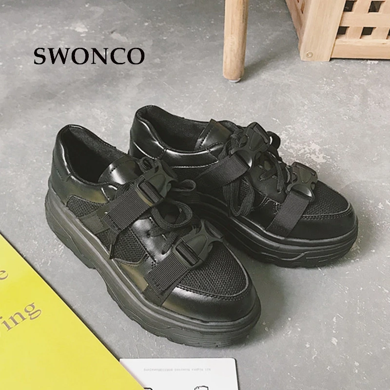 Кроссовки SWONCO женские на платформе Вулканизированная подошва дышащая сетчатая
