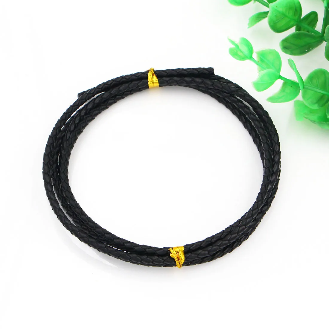 Шнур плетеный из натуральной кожи 1 метр диаметр 3 мм|craft making|jewelry findingsrope string |