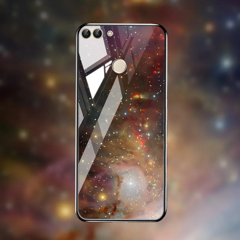 M047 Чехол из закаленного стекла для huawei P Smart чехол s Stars Space силиконовый защитный чехол на заднюю панель для huawei Honor 8x10 9 Lite чехол s - Цвет: M047