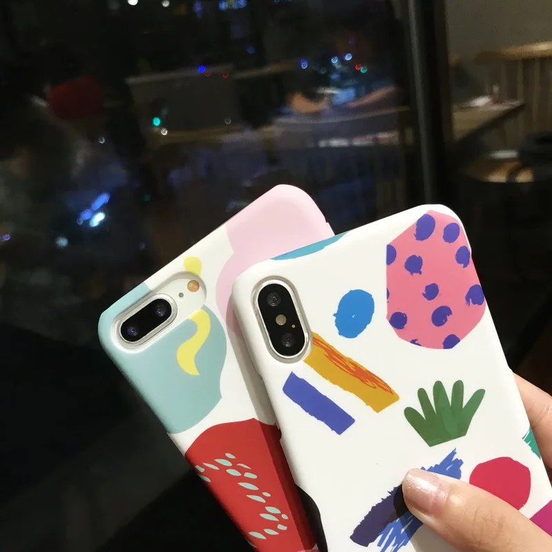 POBLU Cute Colorful Art Graffiti Phone Case For Samsung Note 9 Fashion Korea Style Hard PC Matte Cover Shell Galaxy 8 |
