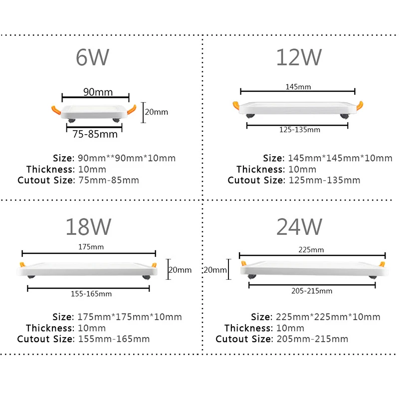 Узкий светильник светодиодный 6 Вт 12 18 24 Вт|ultra thin led light|thin lightdownlight dimmable |
