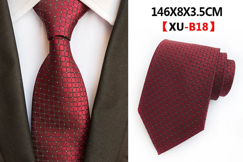 XU-B18 Классический Пейсли шелковый галстук Модные мужские галстуки для свадьба галстук-бабочка роскошный клетчатый полосатый галстук - Цвет: XU-B18
