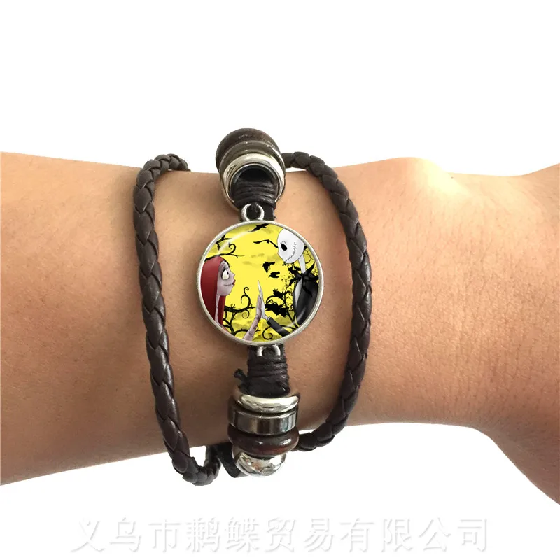 Черный/коричневый кожаный браслет для детей стеклянные Мультяшные украшения