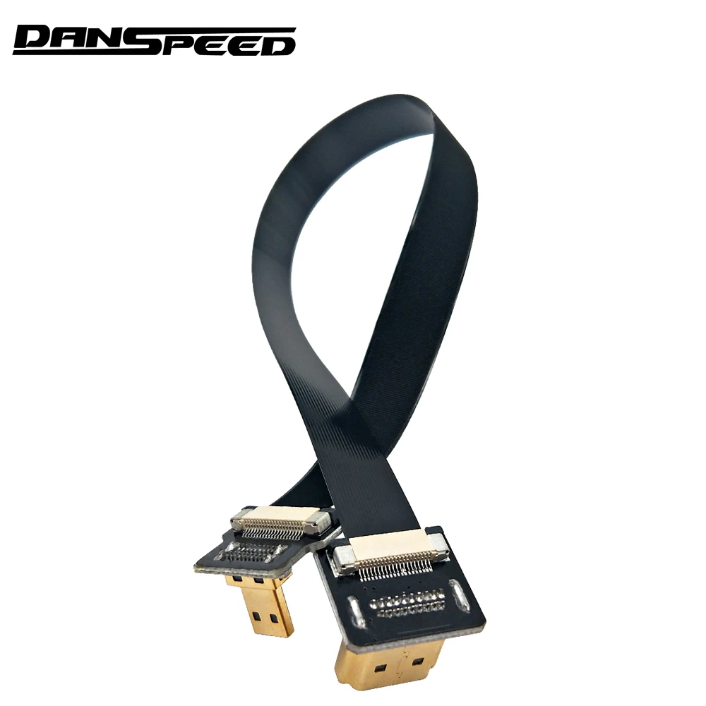 DANSPEED 90 градусов вниз угловой FPV мужчин и M/M HDMI 1 4 микро плоский кабель для камеры