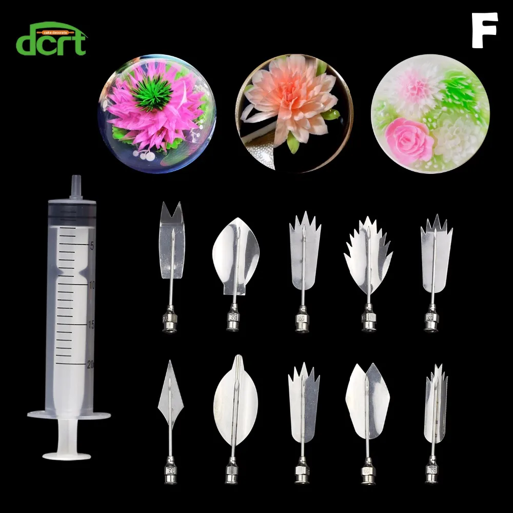 40-PCS + 4 Needle Tube Flowers 3D Jelly Art Tools - Jelly Cake Gelatin Pudding Nozzle Syringe Nozzle Set - Cake Decorating Tools image 4