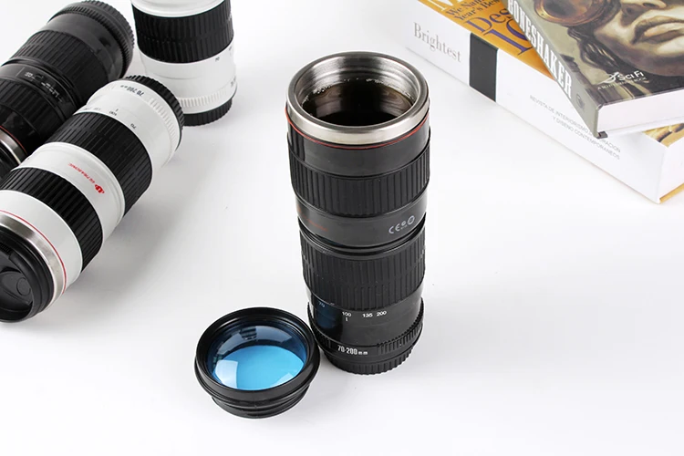 450 мл SLR Камера 70-200 кружка линза от фотоаппарата кофейная кружка с крышкой Фантастическая нержавеющая сталь молоко Caneca Lente чашки Посуда для напитков