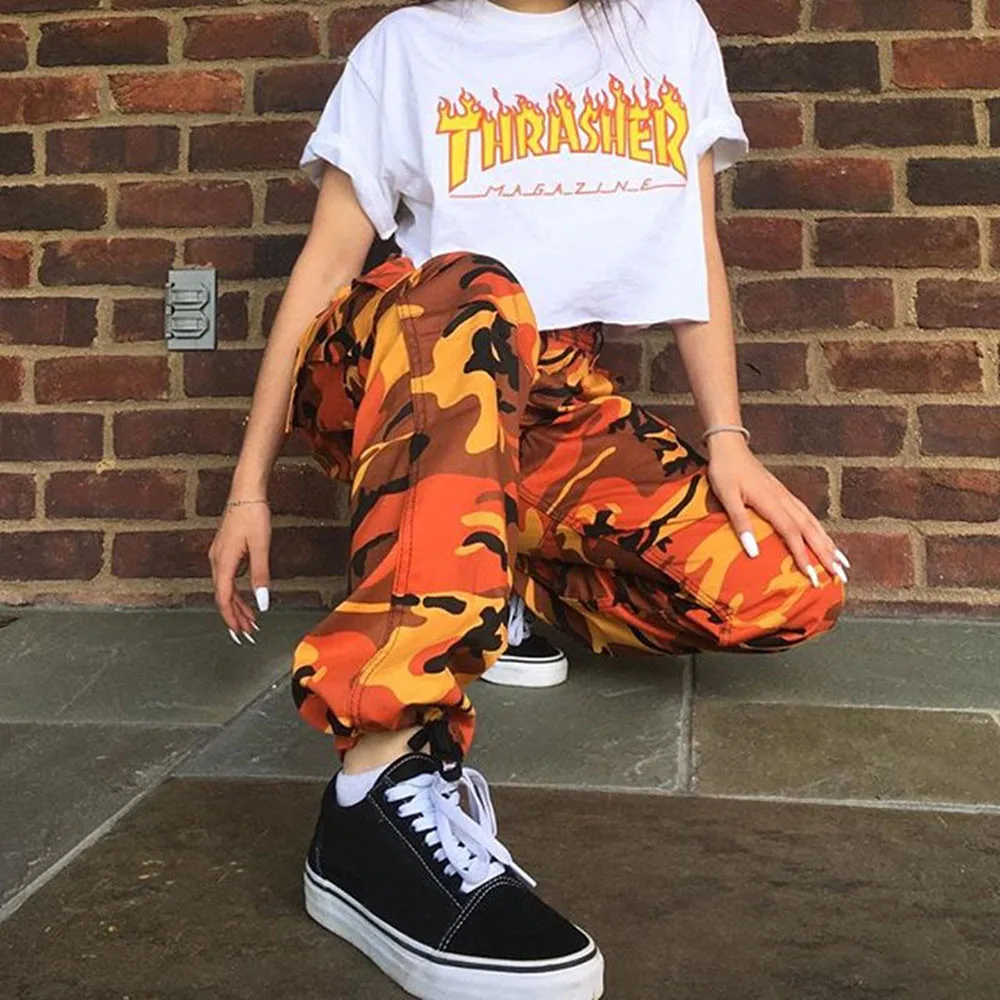 Sport Camouflage Pants Women Sweatpants Purple Pink Camo Pantalon Femme Trousers Cargo Harem Pantalones Mujer | Женская одежда