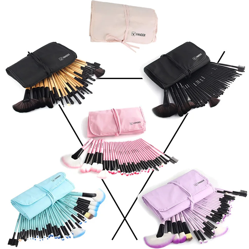 

Vander 32Pcs Makeup Brushes Eye Shadows Lipstick Powder Foundation Brushes With Cosmetic Bag pincel Make Up Brushes Kits