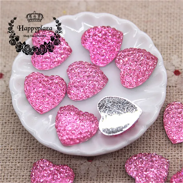 pink 100pcs 100 шт 11 мм полимерные блестящие стразы в форме сердца с плоской задней стороной кабошон Сделай Сам Скрапбукинг телефон/свадебное украшение ремесло - Цвет: pink 100pcs
