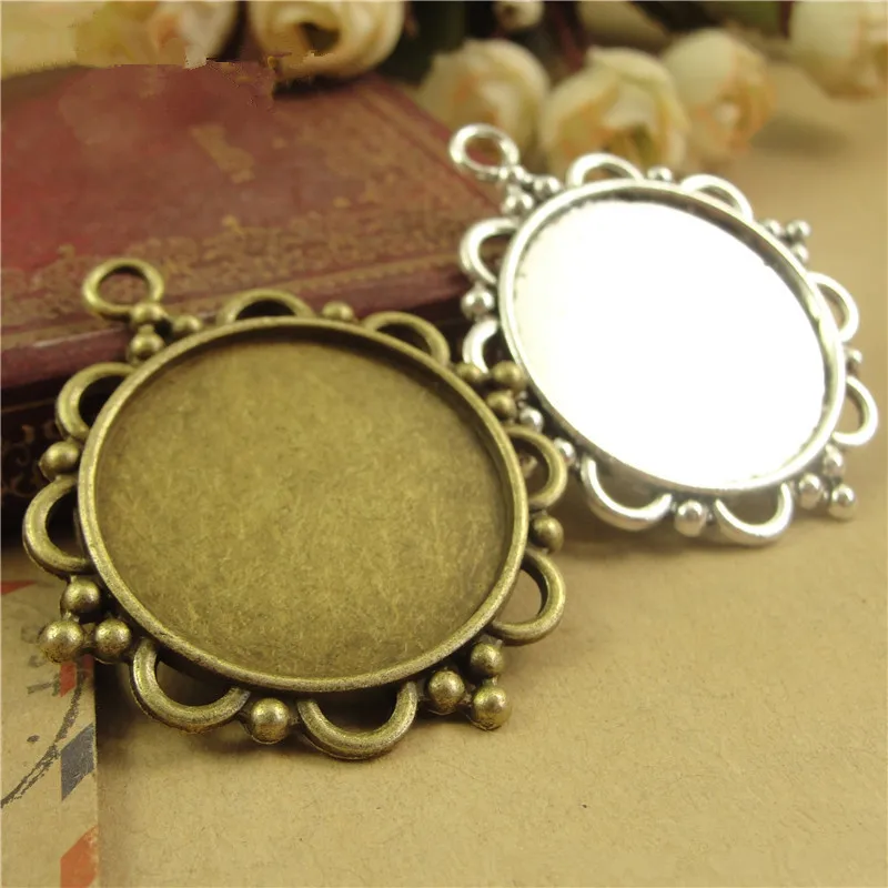 

10pcs/lot 30mm Round Pendant Settings Cabochons Bases Jewelry Settings Pendant Bezel Fit 30mm Cabochon Cameo DIY Necklace Making