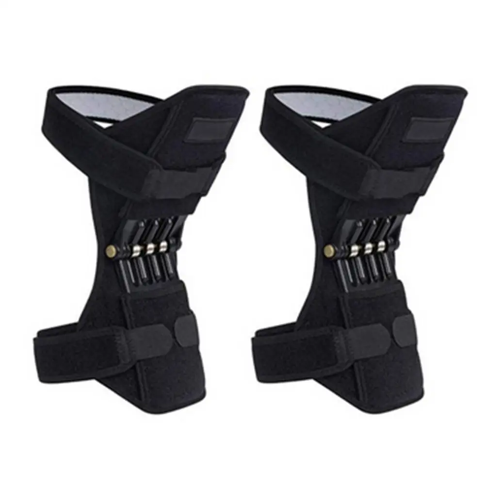 Rodilleras de apoyo de la articulation протектор rebote приседание primavera Lifing fuerza senderismo Corner entrenamiento gimnasio - Цвет: black