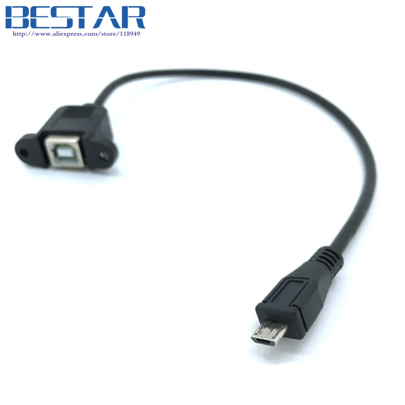 Micro USB 5pin штекер к 2 0 B Тип гнездовой Соединительный кабель 30 см 50 с панельным