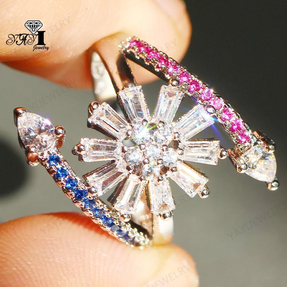 Ювелирные изделия YaYI огранка Принцесса 8.3CT мульти Циркон из серебра обручальные