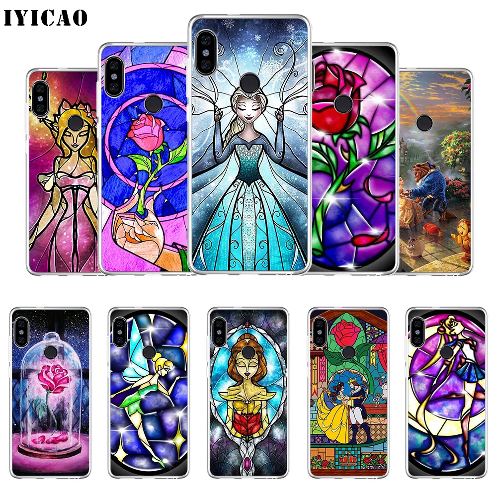 Мягкий силиконовый чехол для телефона IYICAO Beauty Beast Rose из ТПУ Для Xiaomi Mi 9 8 SE 6 A1 A2 Lite F1