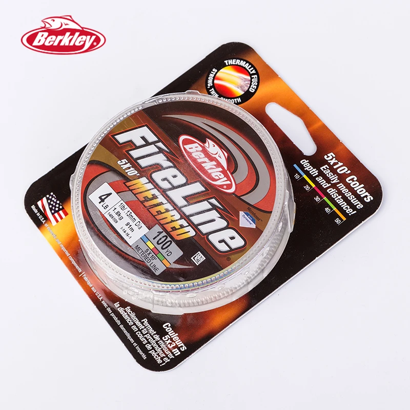 Berkley FireLine 5-color Metered 4lb-20lb рыболовные линии измерения глубины расстояние Морской Карп Рыбалка Pesca Peche 100yd/91m
