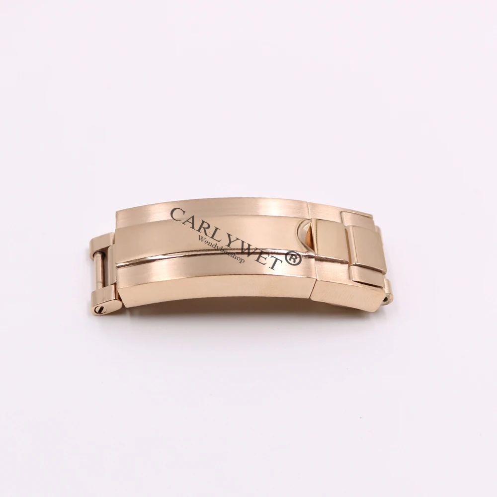 CARLYWET 9mm x 9mm Brush Polish Stainless Steel Watch Buckle Glide Lock Clasp Steel For Watch Band Bracelet Straps Rubber