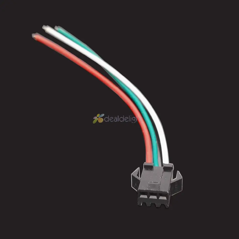 

10 Pair 3pin JST Connector Male & Female Cable Wire for WS2811 WS2812B RGB LED Strip Free shipping