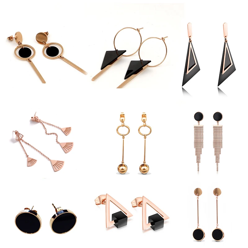 

Fashion black Ball Woman's Stud Earring 316L Stainless Steel Jewelry Earring Accessories Best Friendship Gift earrings for women
