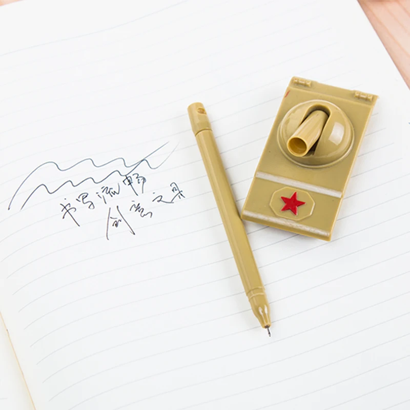 10 шт./лот весело канцелярские военные танки гелевая ручка Поворот 360 градусов 0 5