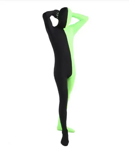 Комбинезон из зеленого и черного спандекса Zentai|zentai bodysuit|bodysuit zentaizentai lycra |