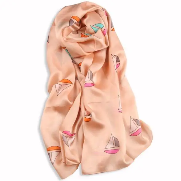 

lage size silk scarf flower print fashion shawl for women 68*180cm