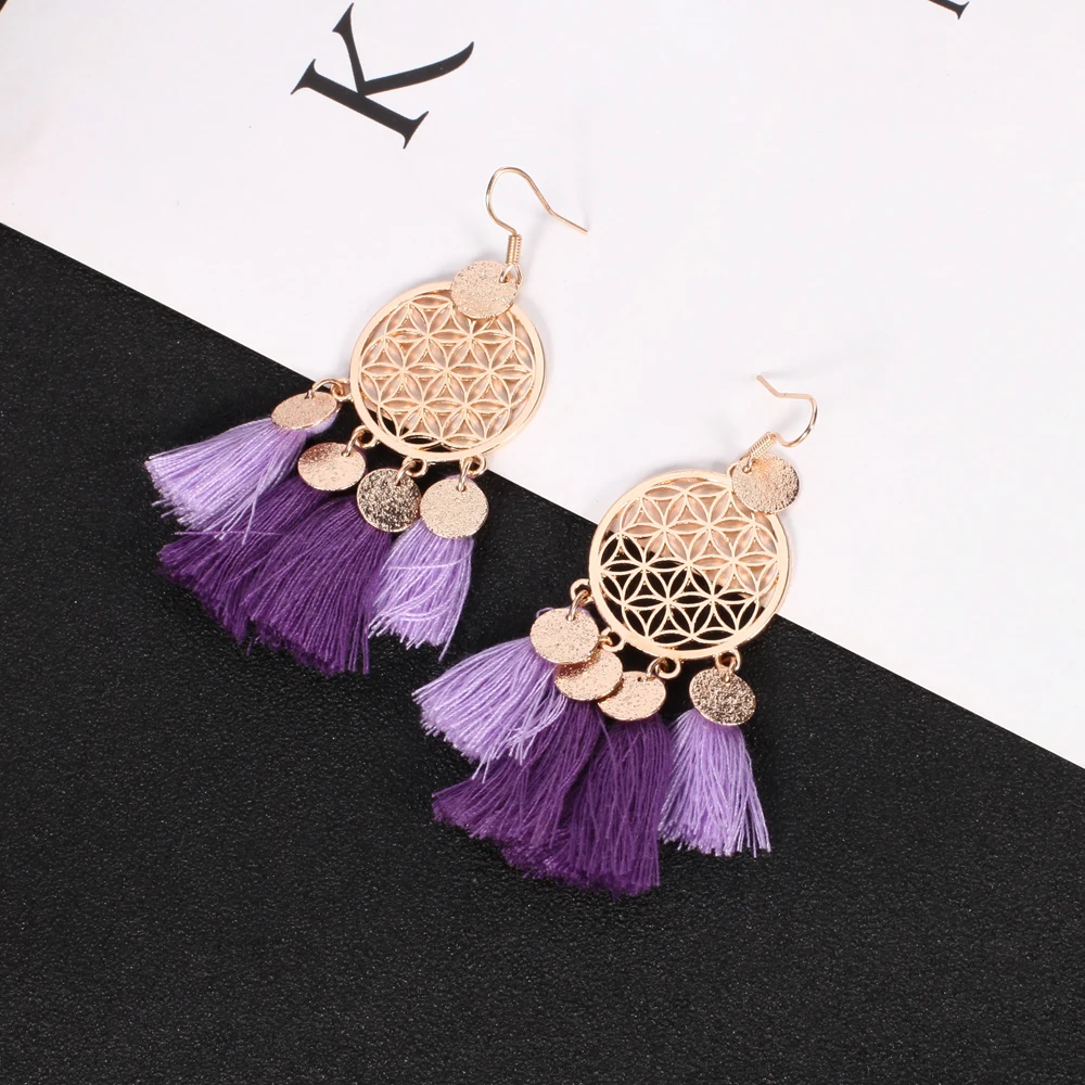 Женские серьги кисточки из металлического сплава 3 цвета|dangling earrings for women|dangle drop