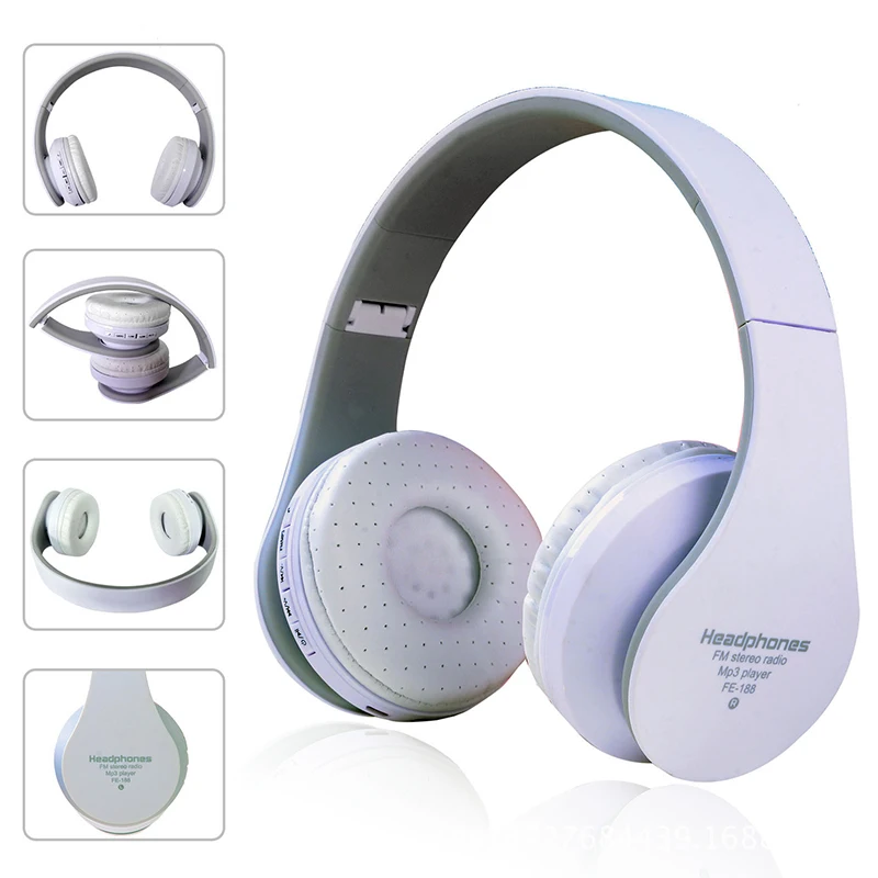 Digital 4 in 1 Stereo Wireless Bluetooth 4.1 + EDR Headphone Foldable Headset &amp Wired Earphone with Mic MicroSD/TF FM Radio |