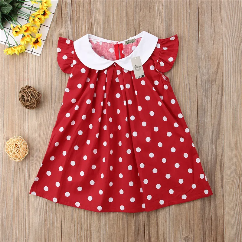 2019 милые летние платья в горошек для новорожденных девочек малышей сарафан