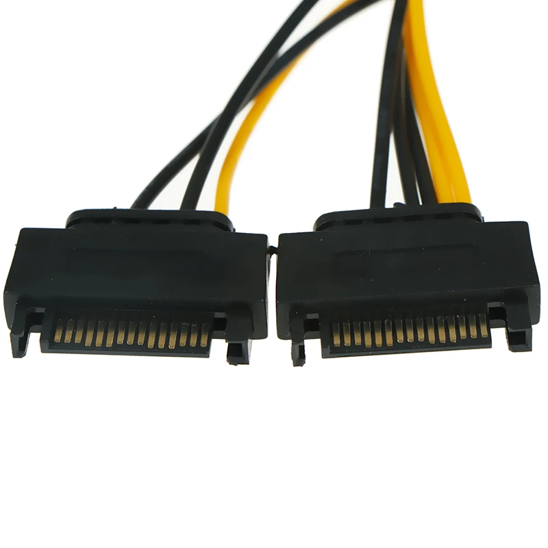20 см 1 в 2 папа 15Pin к 8Pin SATA кабель двойной питания 15P 8P видеокарта 18AWG разъем провода