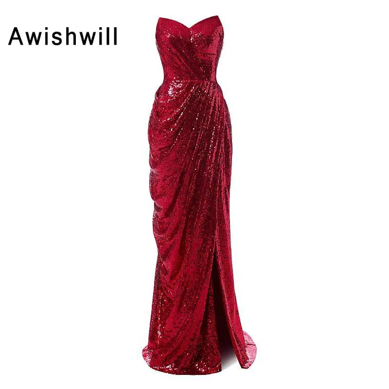 

New Design Vestido de Madrinha Sweetheart Sequins Beadings Long Wedding Party Gowns Bridesmaid Dresses Long 2020