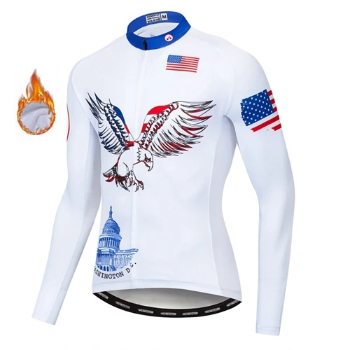 CF0100 Weimostar США Велоспорт Джерси Зима термальность флис с длинным рукавом Mountain Велосипедный спорт костюмы Майо Ciclismo Спорт MTB велосипеда - Цвет: CF0100