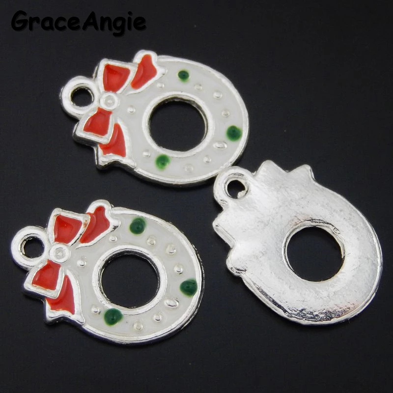 Graceangie 10 шт. Рождество венок Стиль эмаль цинковый сплав Jewelry Цепочки и ожерелья