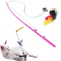 pet cat bell the dangle faux mouse rod roped funny fun play playing toys