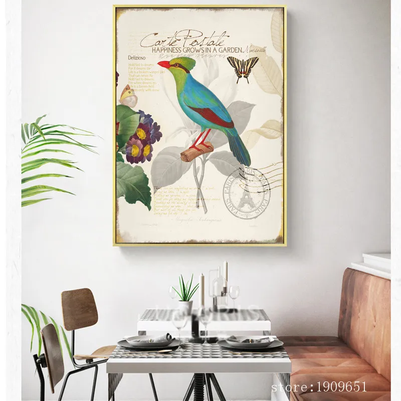 Хлопок без рамки современный мультфильм buttrefly птицы холст печать картина маслом напечатанная на хлопчатобумажной домашней стене художественное украшение картинки