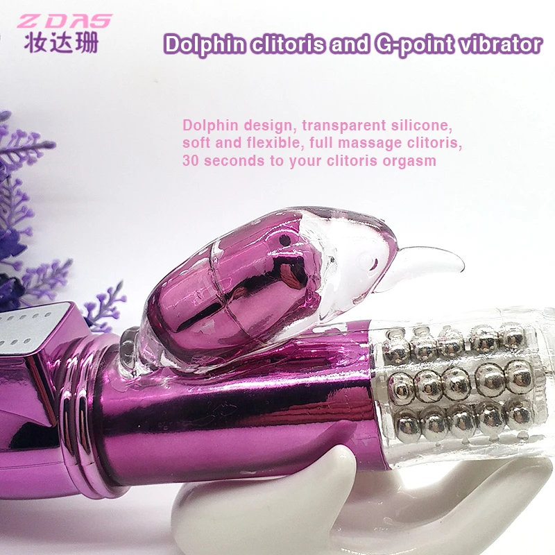 Дельфин 12 режимов Кролик G-spot вибрационное вращение массажер для тела Вибраторы